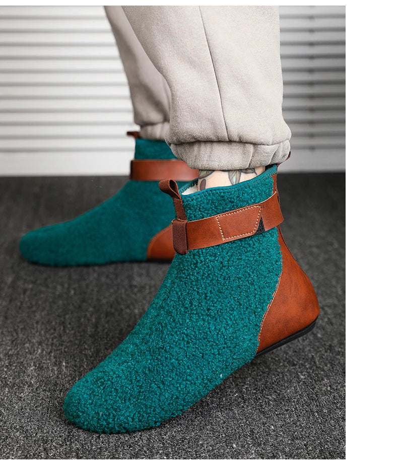 YRZL, zapatos para hombre, botas de invierno para hombre, zapatillas cálidas para hombre, zapatos planos suaves antideslizantes, zapatos casuales para hombre, cómodas zapatillas de interior para el hogar para hombre