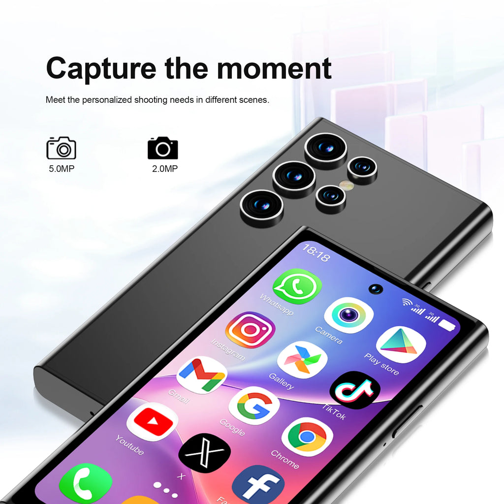 SERVO S27 MINI Android Palm Smartphone 3G WCDMA RAM 2GB ROM 16GB Google Play Desbloqueo facial Dual SIM Pantalla de 4,0 "Mini teléfonos inteligentes