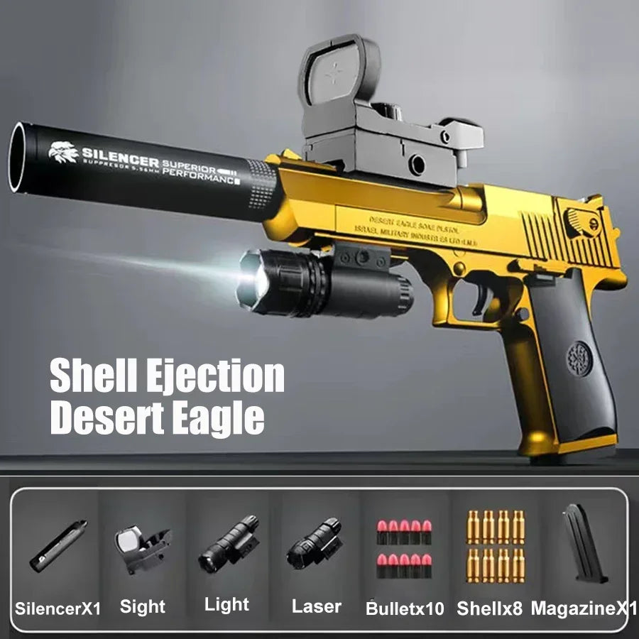 BB-pistola de juguete educativo para niños y adultos, juguete de expulsión de concha, bala suave de espuma, pistola Airsoft, regalo de cumpleaños