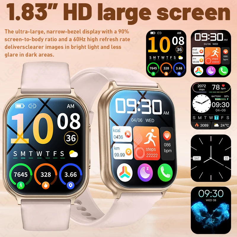 Smartwatch 2026 con pantalla AMOLED 1,83", batería 700 mAh y llamadas Bluetooth
