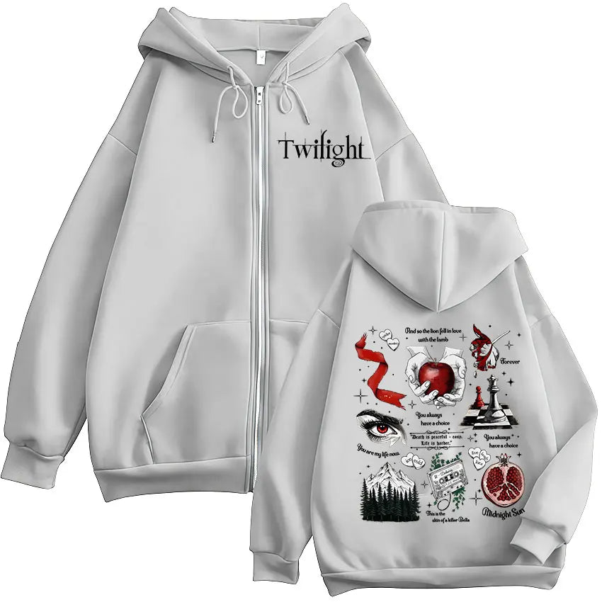 Buzo con Capucha y Cremallera Twilight - Estilo Hip Hop Unisex