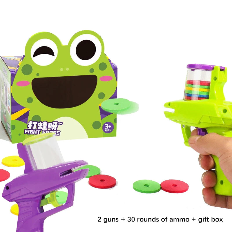 Pistola voladora de tiro para niños, juguete de seguridad EVA, espuma suave, disco lanzador, juegos de interacción entre padres e hijos al aire libre