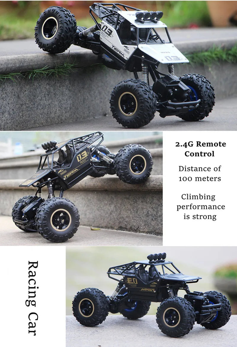 Auto Teledirigido 4WD 1:12/1:16 Buggy RC Todoterreno con Luces LED