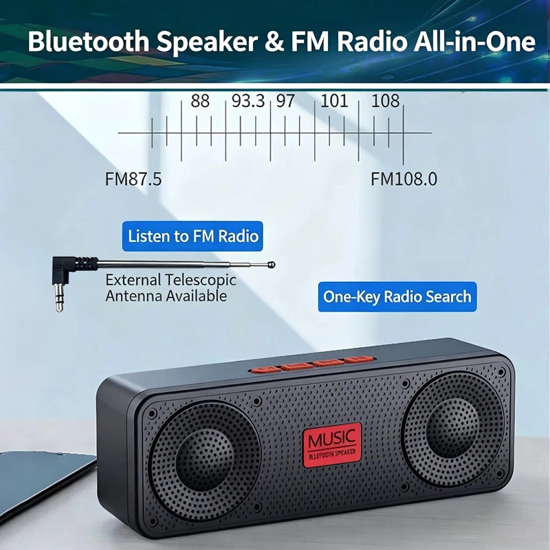 Mini Altavoz Bluetooth Portátil S18 con Radio FM y Tarjeta TF