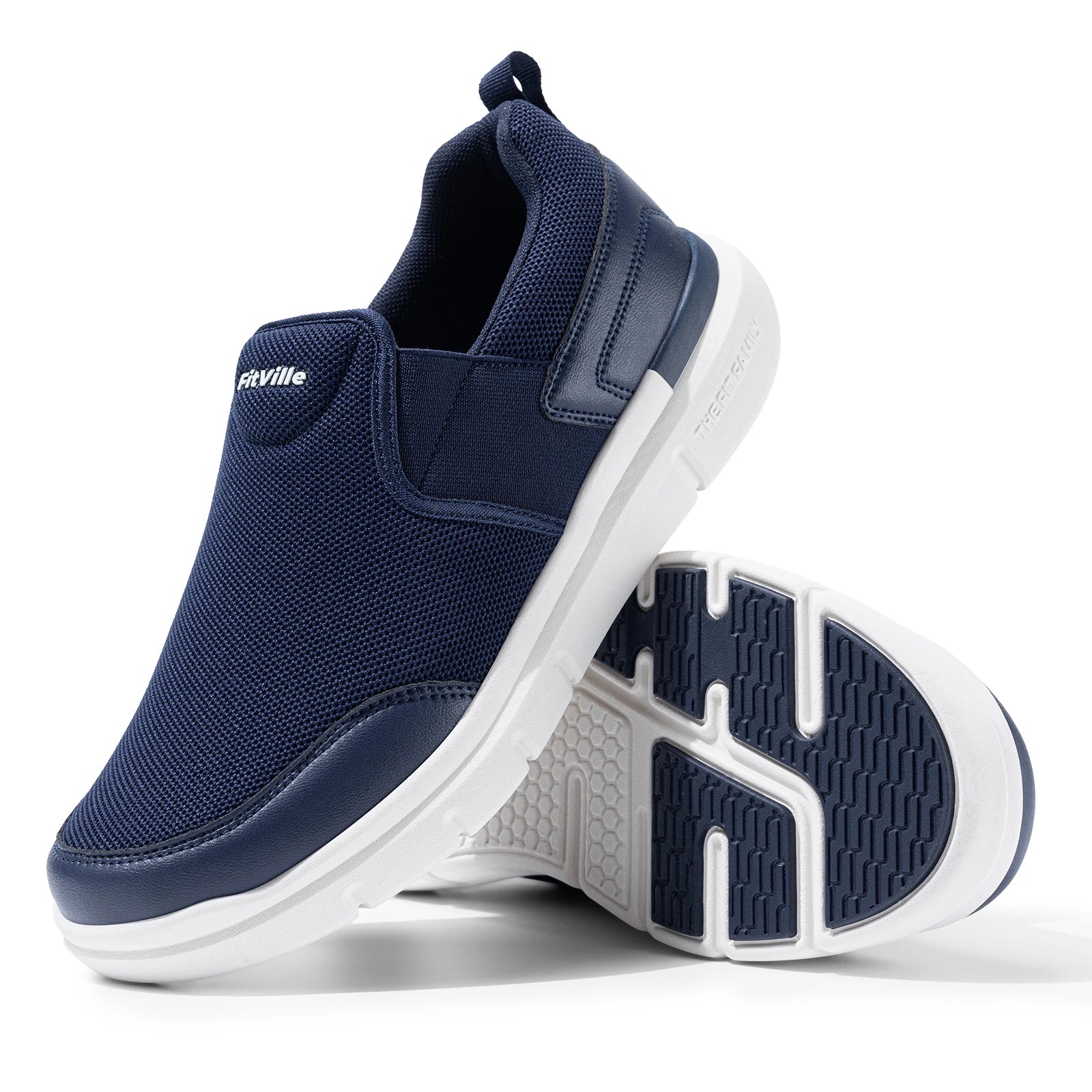 FitVille Zapatos para caminar para hombre, zapatos para fascitis plantar extraanchos, ligeros para pies hinchados, alivio ortopédico del dolor en el pie