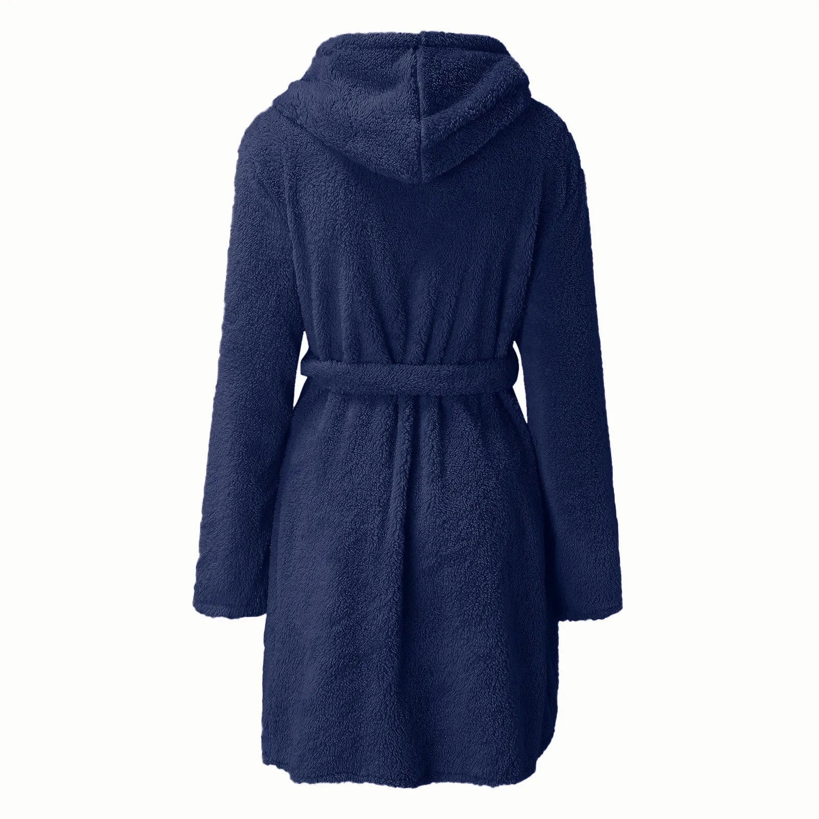 Otoño Invierno mujer bata de baño Sexy pijamas de felpa esponjosos señoras con capucha vestido de Color sólido Albornoz cálido ropa de descanso femenina