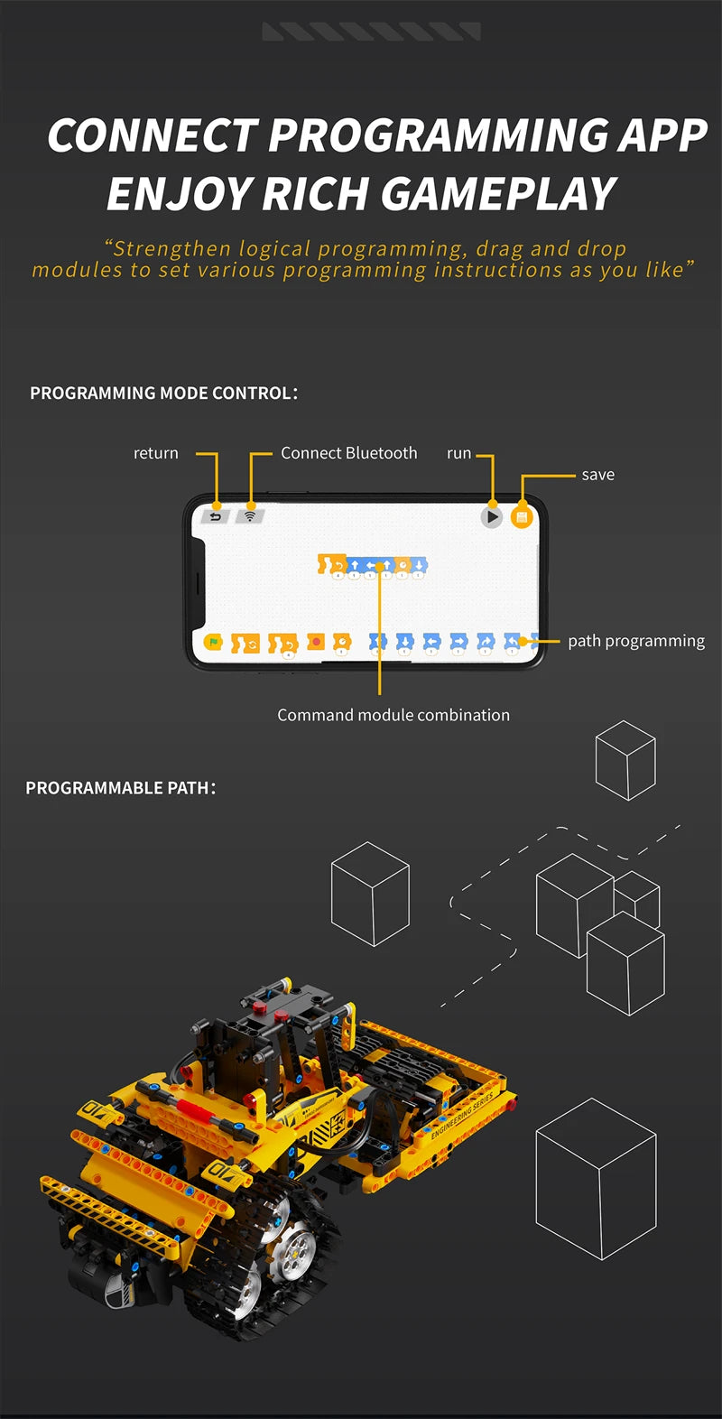Bloques de construcción programables con brazo mecánico multieje, robot 5 en 1, juguetes de Control remoto, vástago interactivo, regalo de aprendizaje para niños