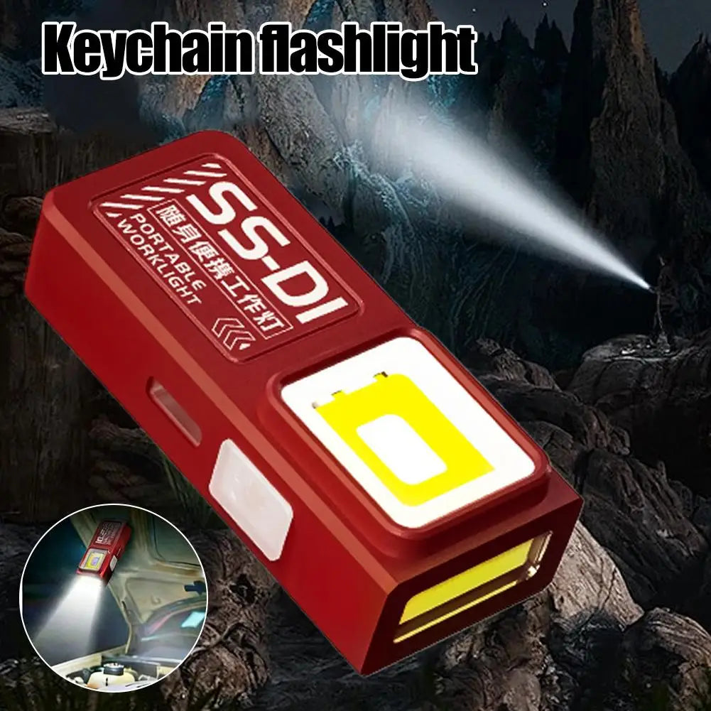 Mini Linterna LED Recargable USB con Imán, Luz de Trabajo Portátil