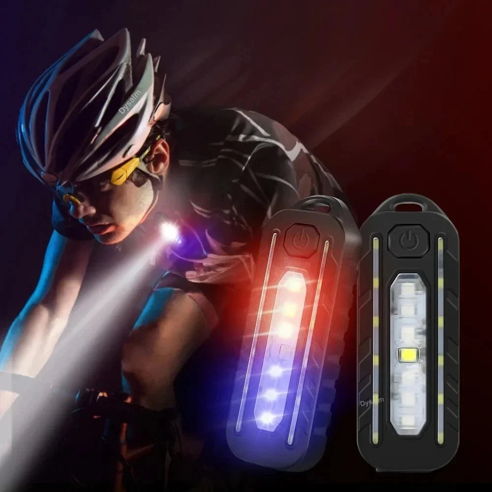 Linterna LED con recarga USB, luz de trabajo, llavero, linterna para policía, luces con Clip para hombro, luz intermitente de advertencia, lámpara para exteriores