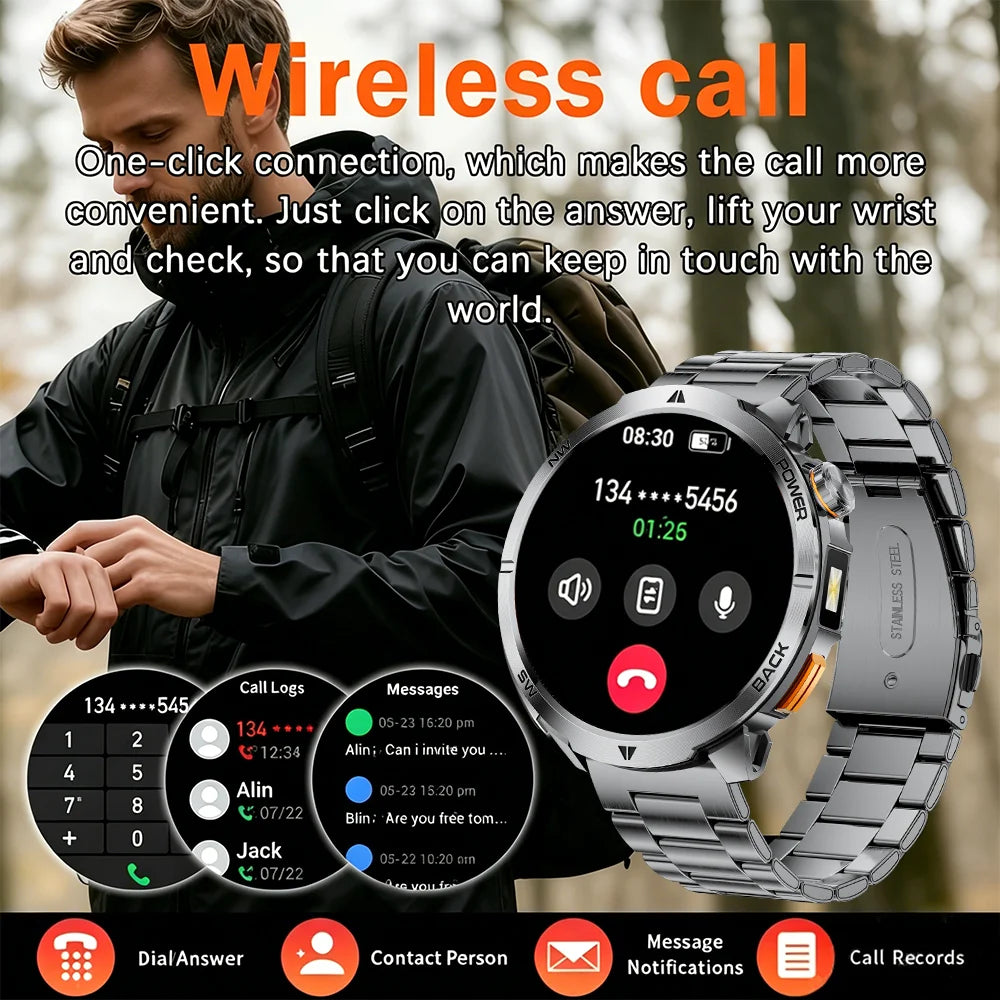 Nuevo Reloj Inteligente T-Rex3 Ultra 2026 con Batería Grande de 1000 mAh, GPS, Resistente al Agua IP68, Linterna LED, Brújula, para Actividades al Aire Libre, Regalo