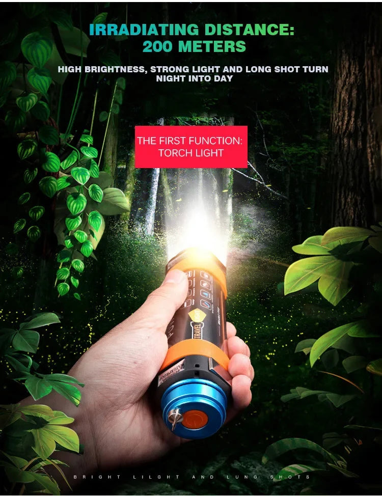 Luz LED Portátil Recargable para Acampar con Imán