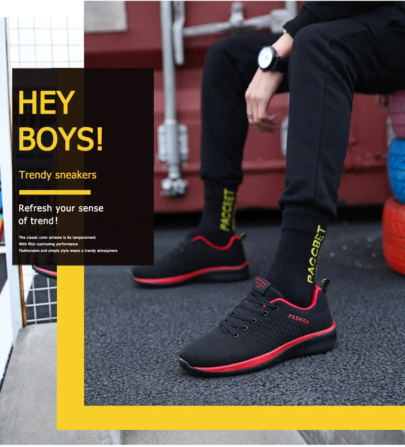 YRZL Zapatillas de deporte para hombre, zapatillas deportivas ligeras, zapatos informales transpirables de malla clásica, zapatos antideslizantes de moda para hombre