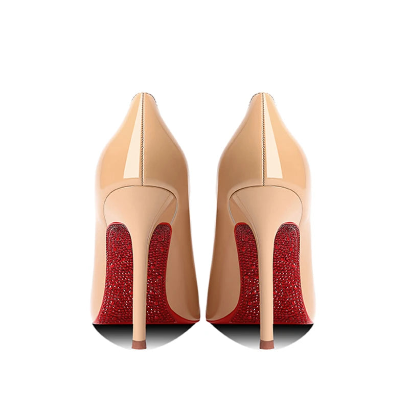 Stilettos de Mujer Punta Fina con Brillantes - Tacones Altos Elegantes