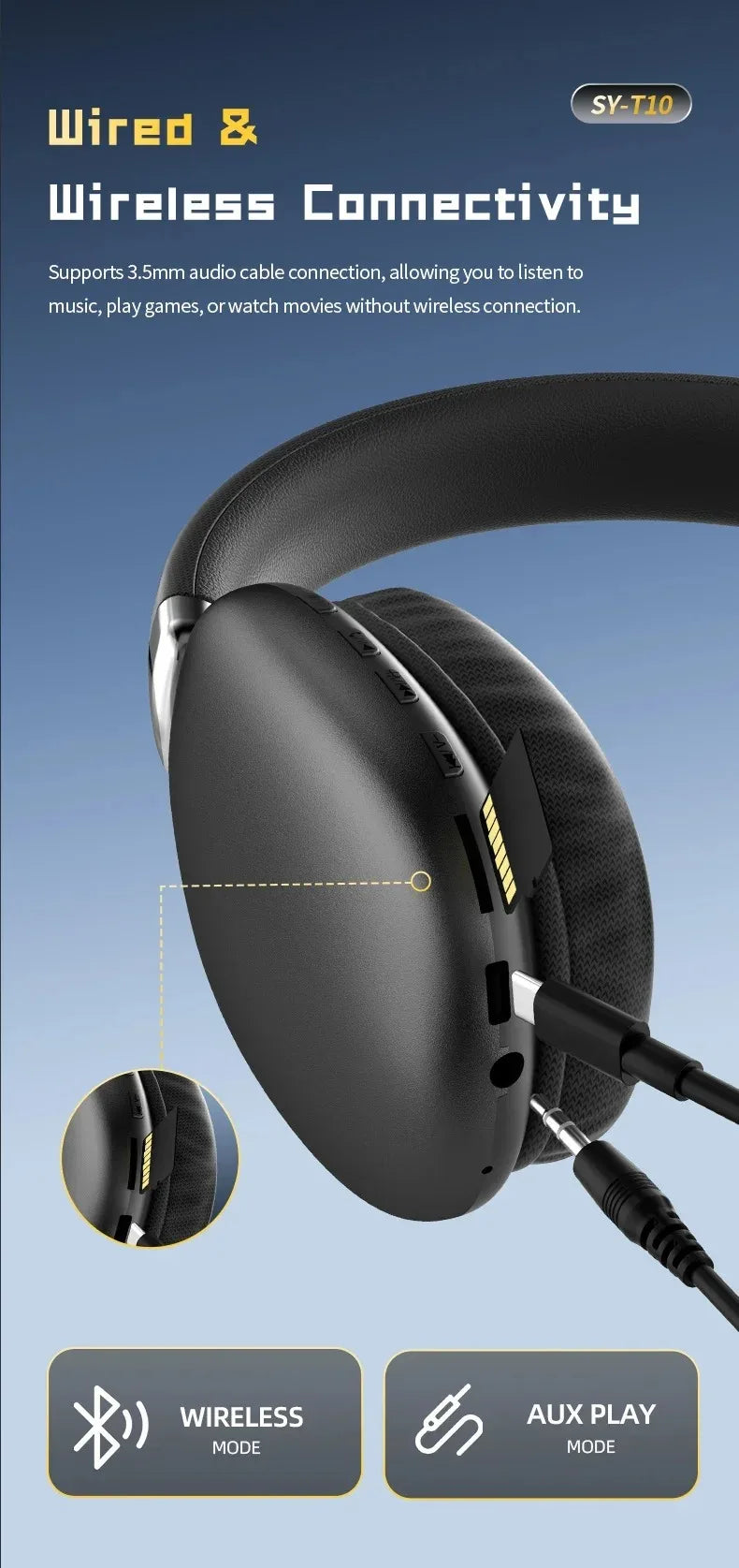 Auriculares Diadema de Tela HiFi Cancelación Ruido