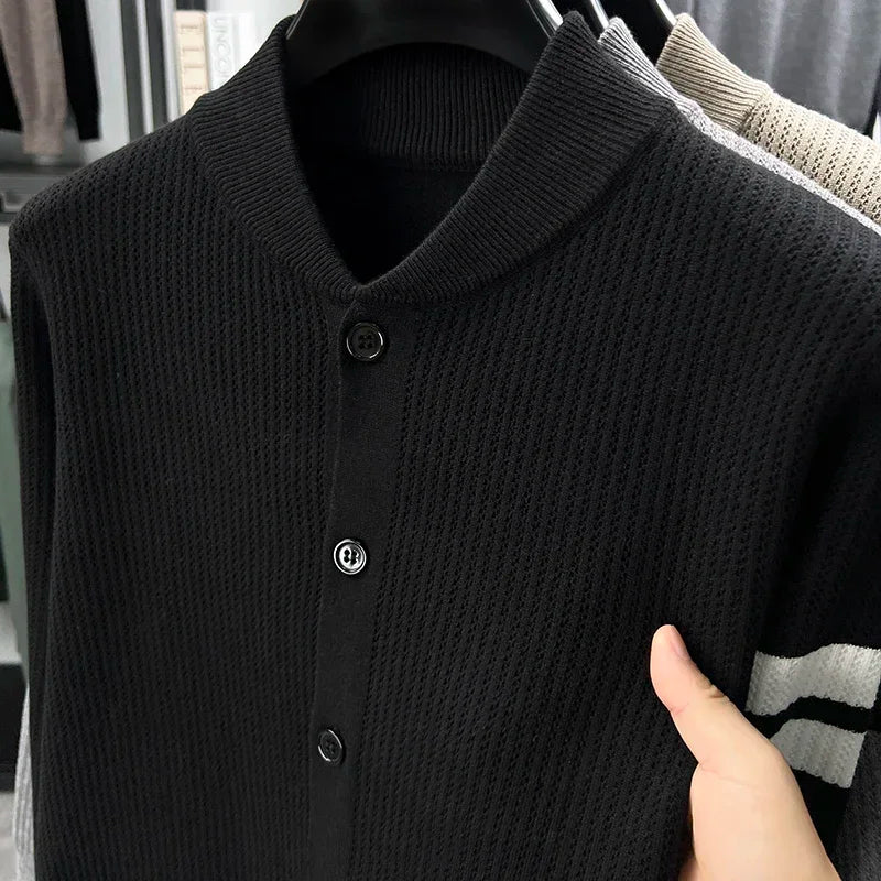 Cárdigan para Hombre con Bloques de Color y Botonadura