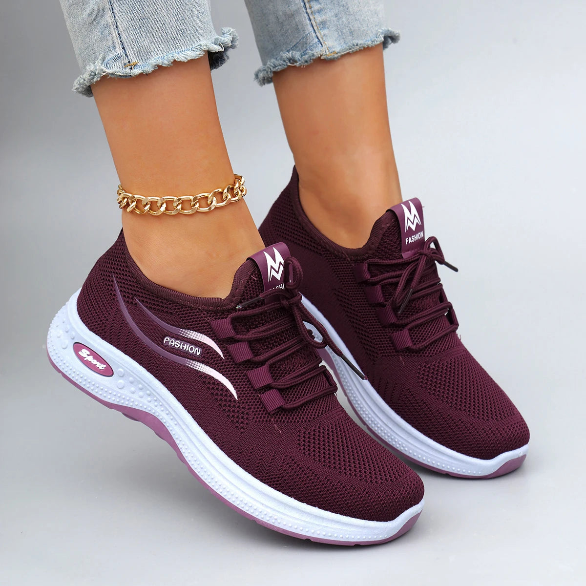 Zapatillas de malla transpirable de verano para mujer