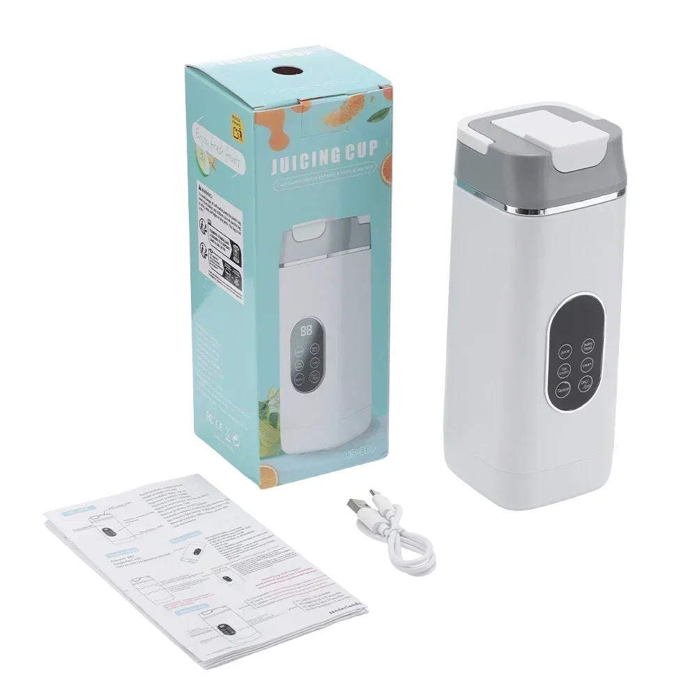 Exprimidor Portátil USB con 6 Cuchillas y 2 Vasos