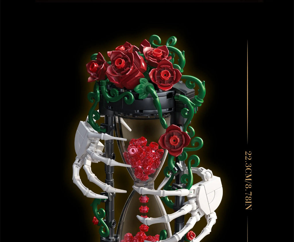 Set de Bloques de Construcción de Violín con Corona de Rosas y Cruz de la Serie Noche Gótica, Modelo MOC, Juguete de Ensamblaje, Adorno de Escritorio, Regalo de Cumpleaños