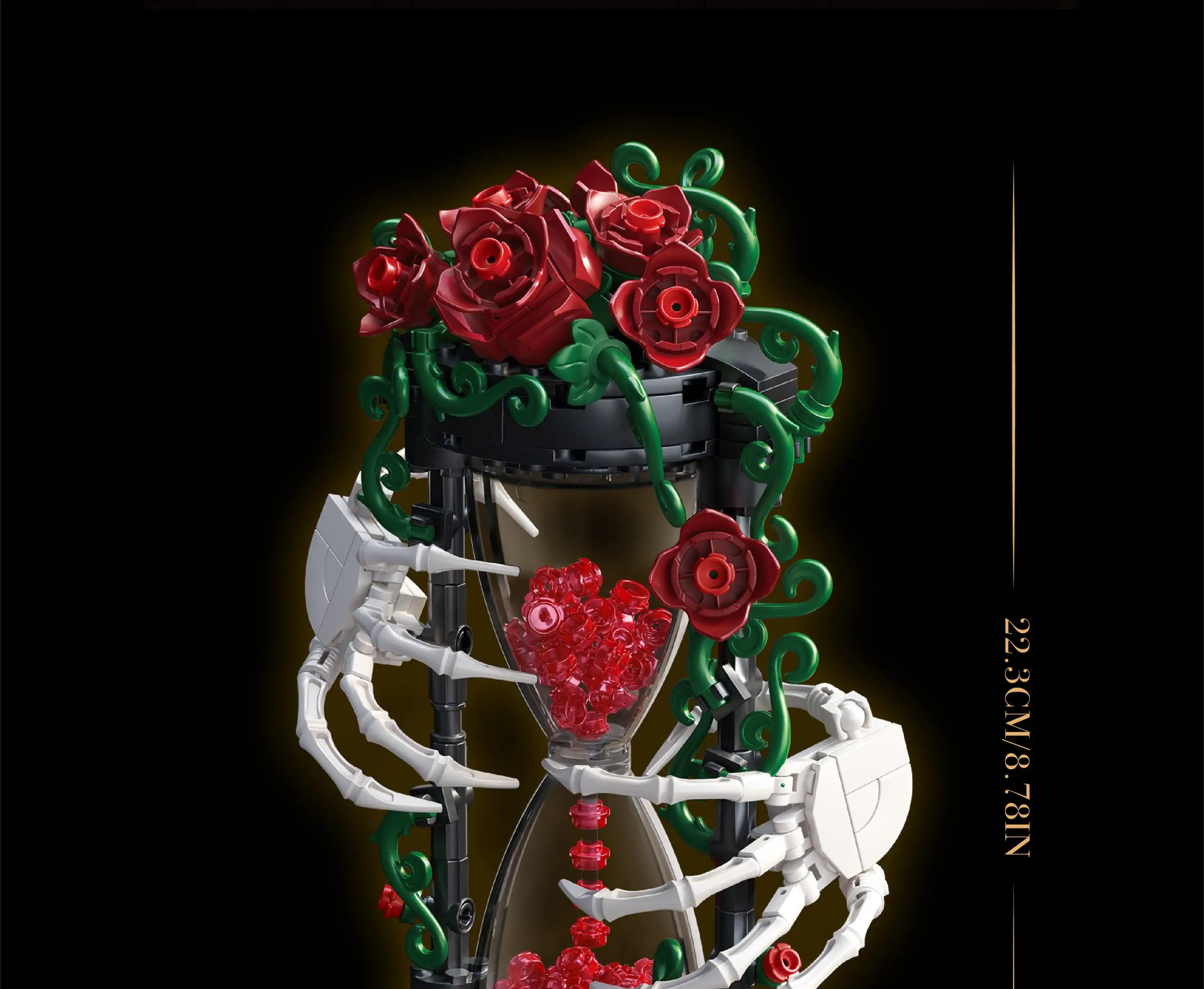 Set de Bloques de Construcción de Violín con Corona de Rosas y Cruz de la Serie Noche Gótica, Modelo MOC, Juguete de Ensamblaje, Adorno de Escritorio, Regalo de Cumpleaños
