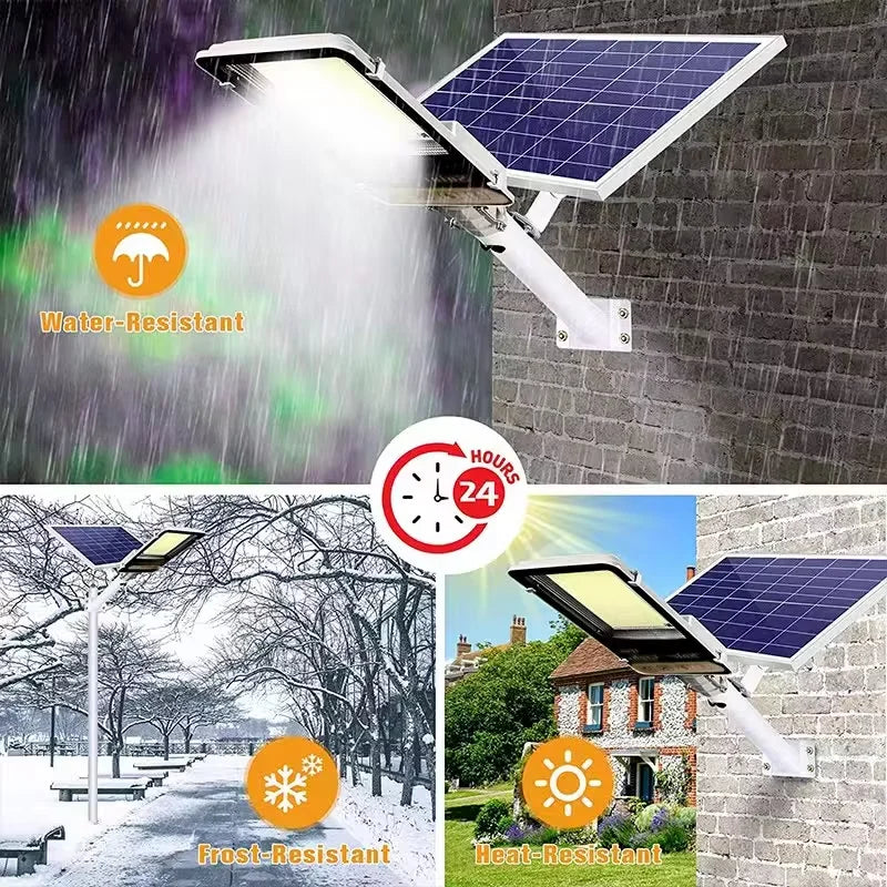 Farola Solar LED de Aluminio 8000mAh, Impermeable para Jardín y Garaje