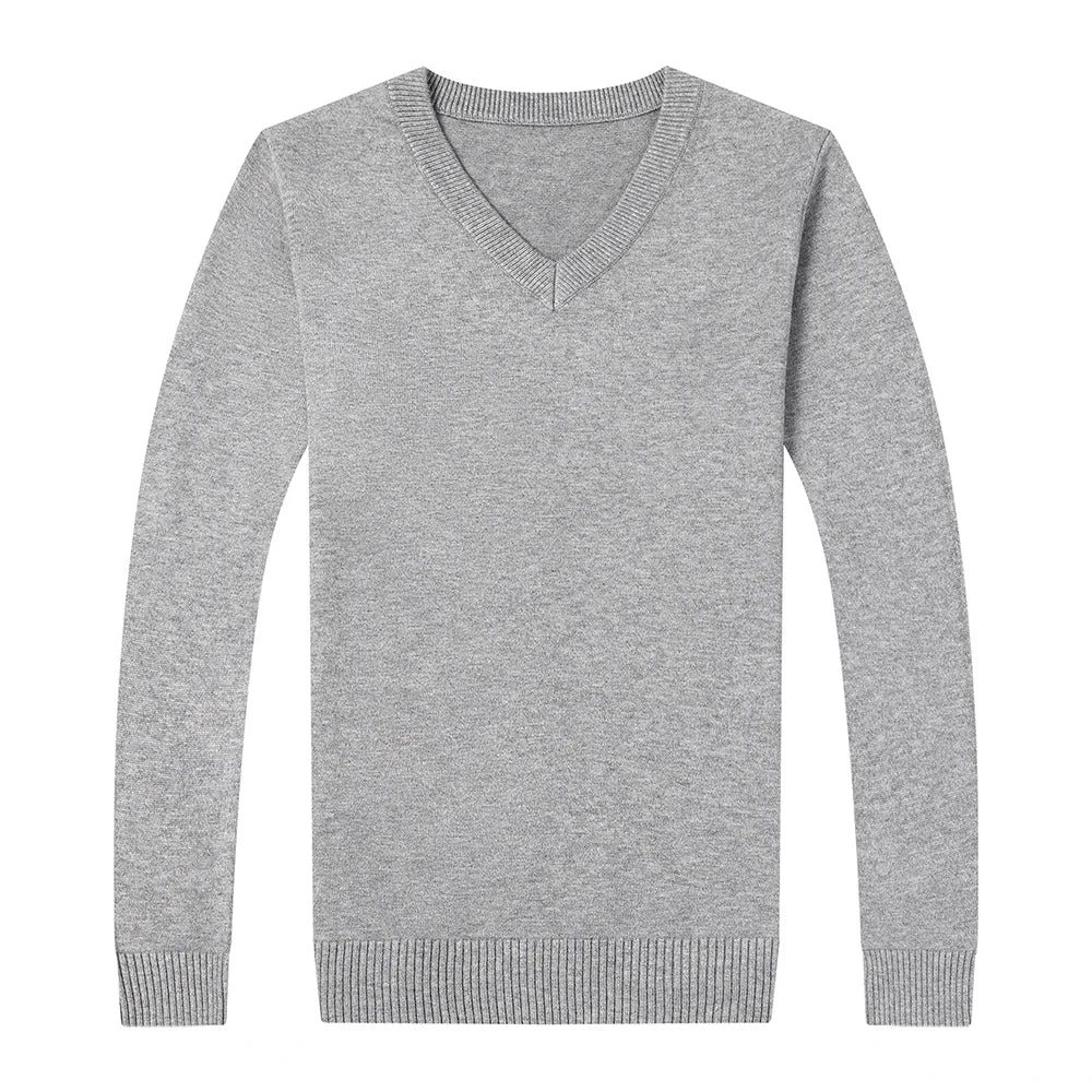 Suéter de Punto con Cuello en V para Hombre – Otoño Invierno