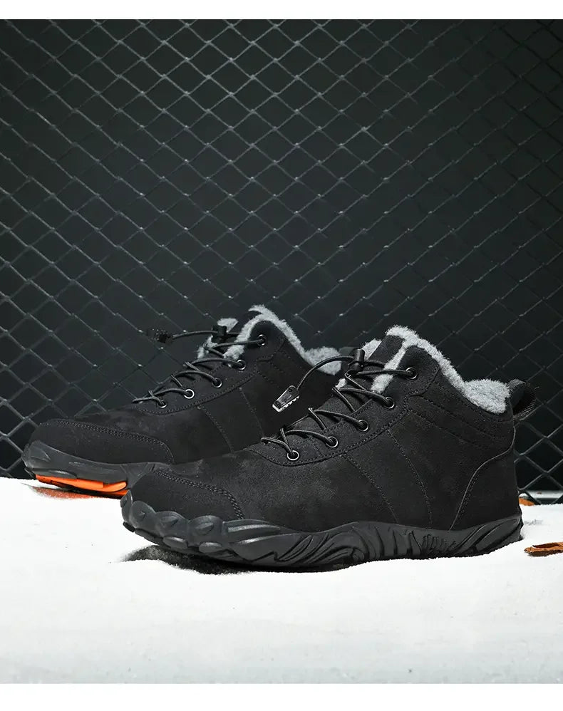 Botas de senderismo forradas de felpa para hombre, antideslizantes de invierno