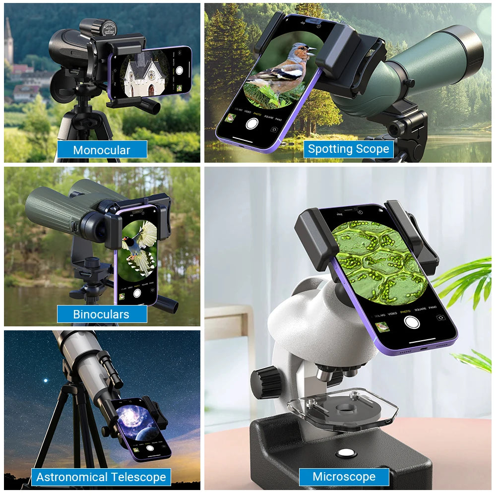 Adaptador Universal 360° para Teléfono en Telescopio APEXEL