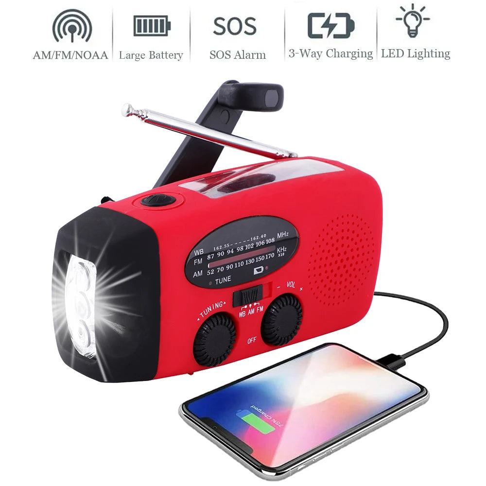 Linterna de Camping Solar con Radio AM/FM y Dinamo