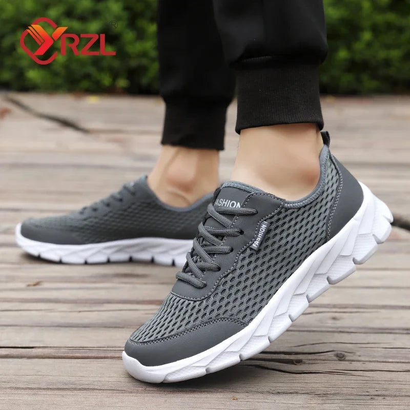 YRZL nuevas zapatillas de correr para hombre, zapatos deportivos transpirables, peso ligero, moda de verano, zapatillas transpirables de talla grande 38-48 para hombre