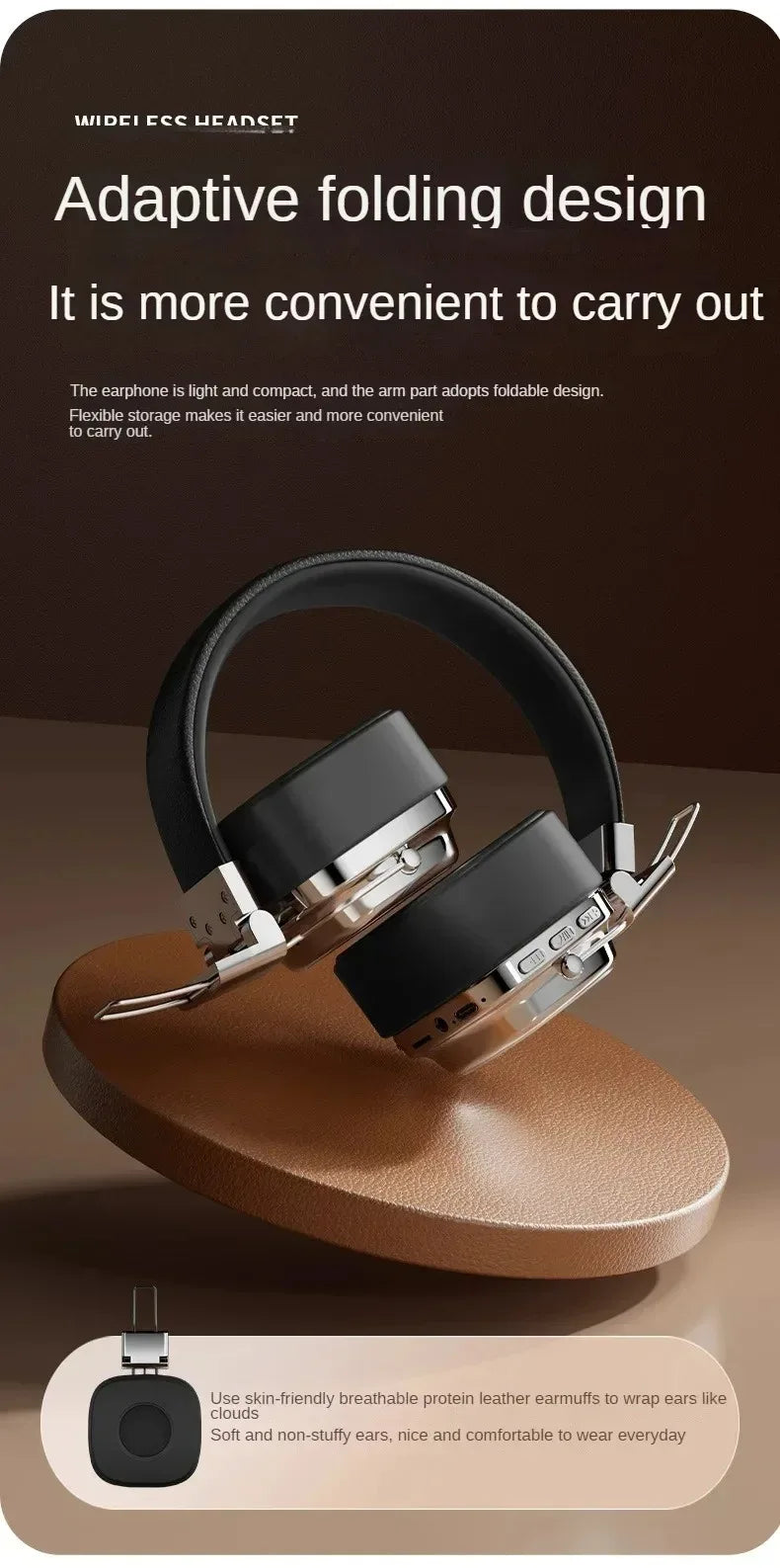 Auriculares Bluetooth 5.3 Retro Plegables Batería Larga