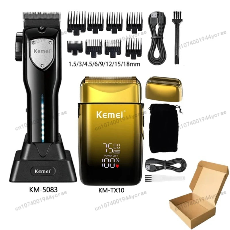 Cortadora de Pelo Inalámbrica Recargable para Hombre, Modelos KM-5083, KM-1506, KM-TX10