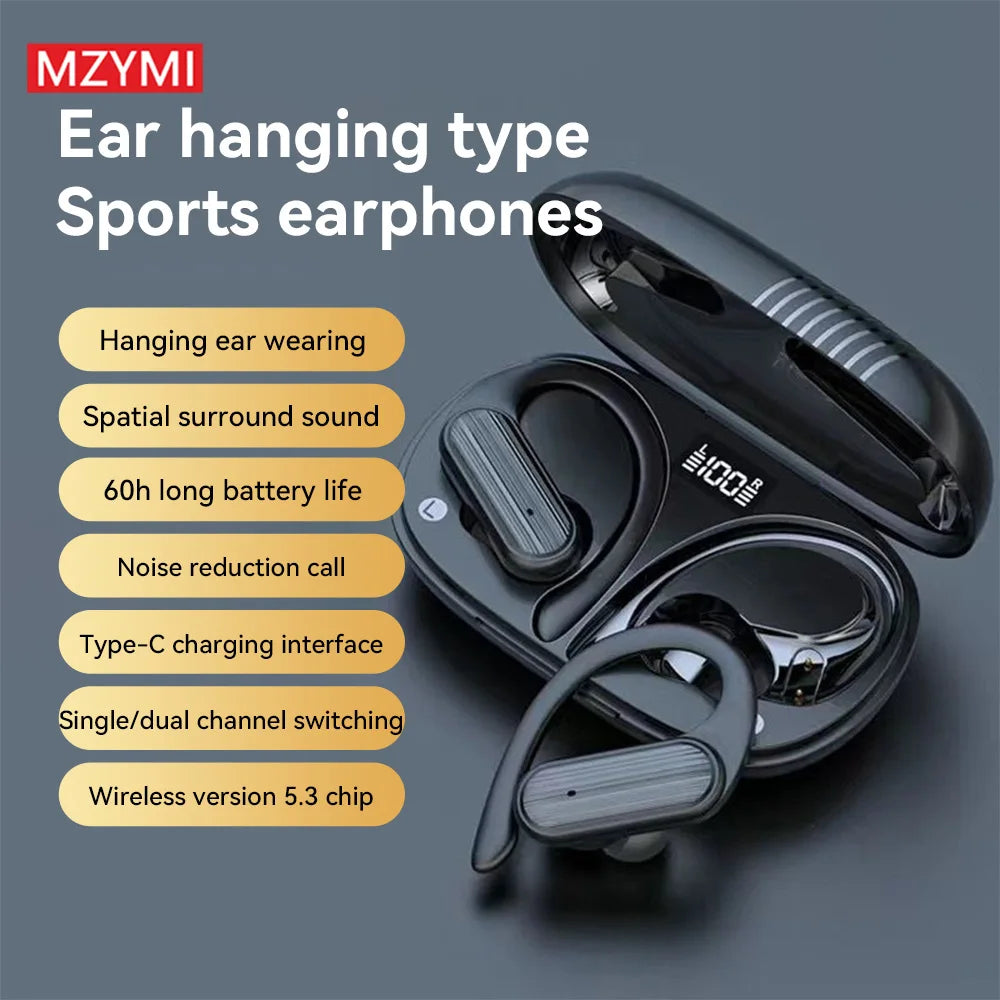 MZYMI Auriculares Bluetooth 5.3 Pantalla Digital