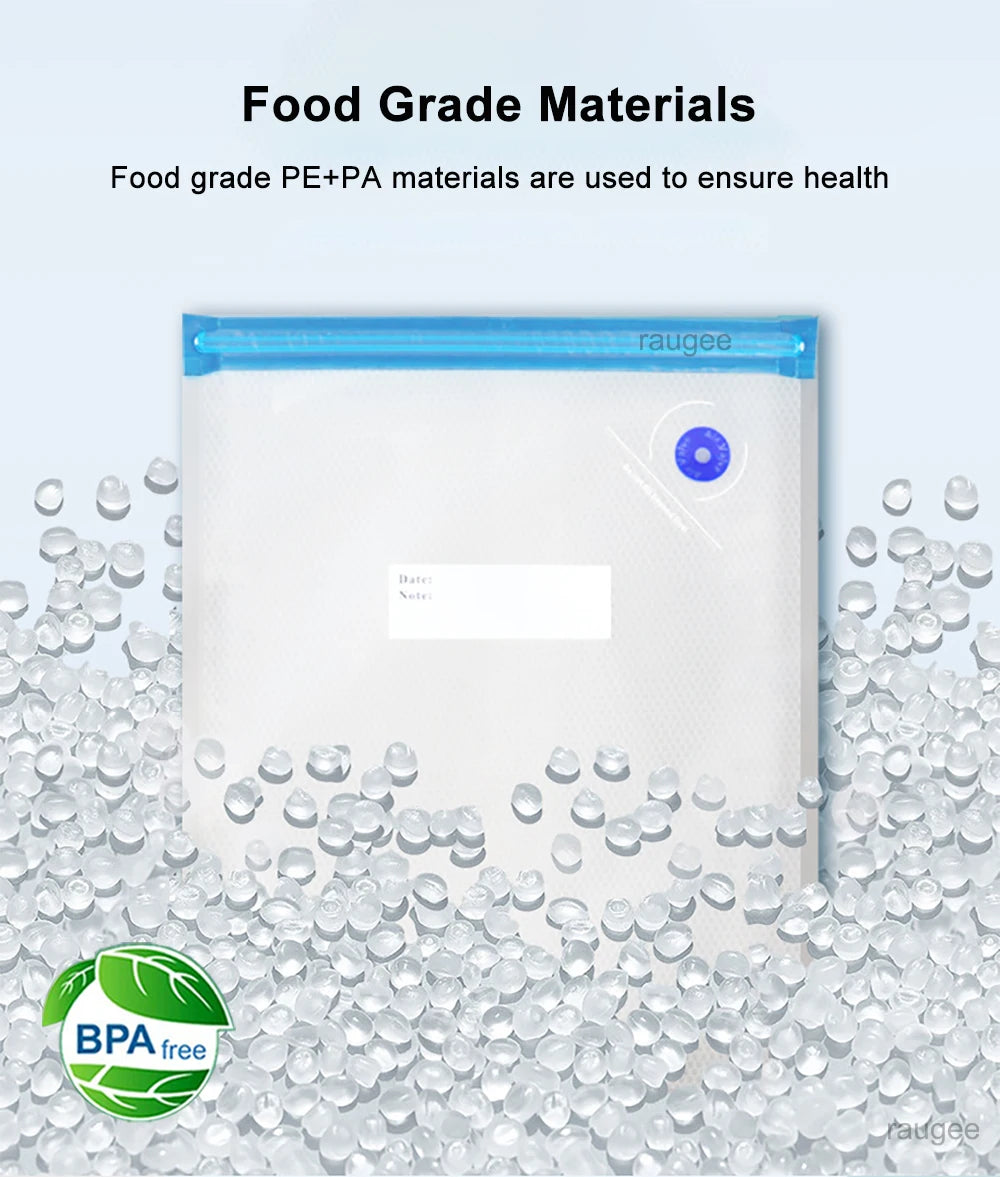 Bolsas de vacío reutilizables para almacenamiento de alimentos sin BPA