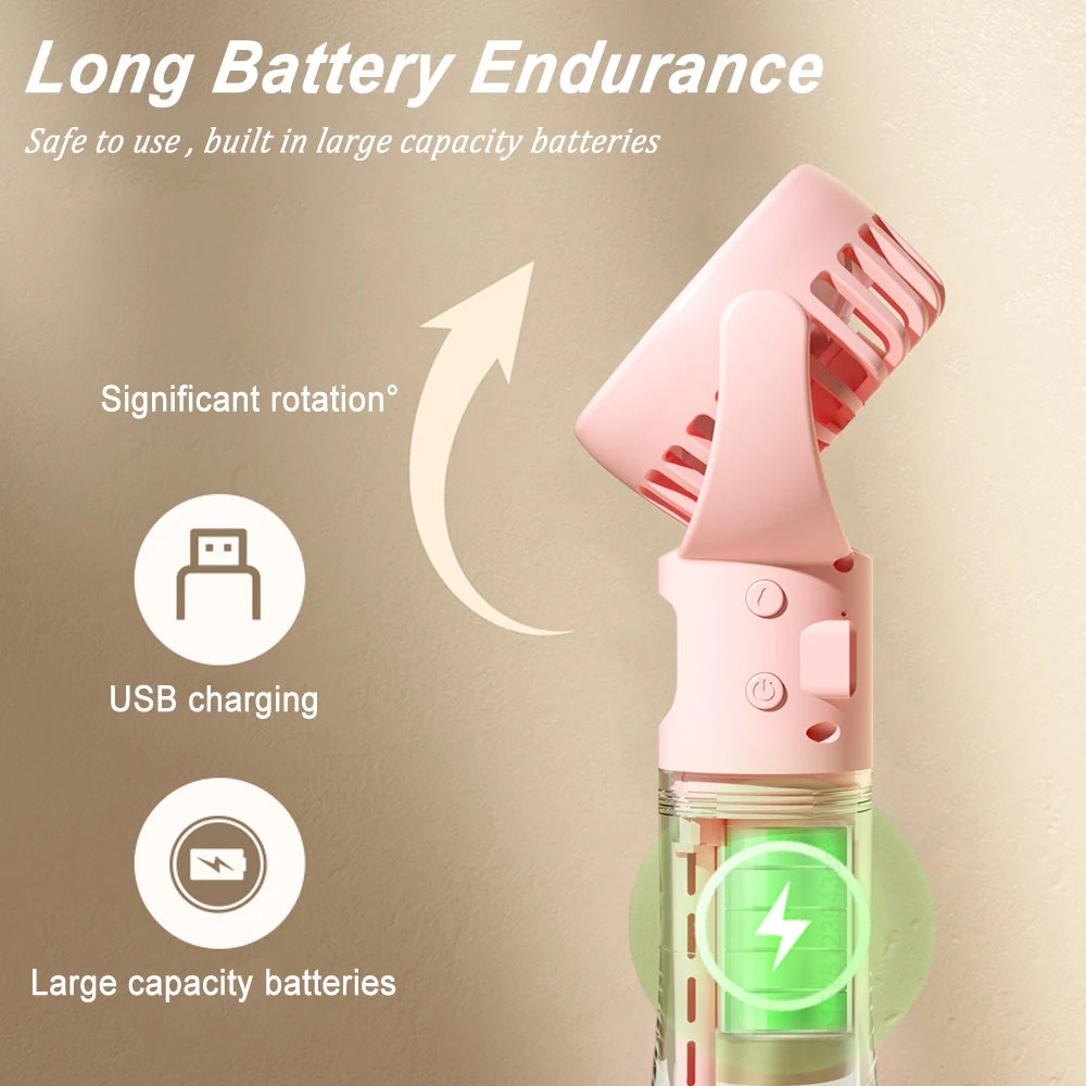 Mini Ventilador Portátil con Pulverizador de Agua