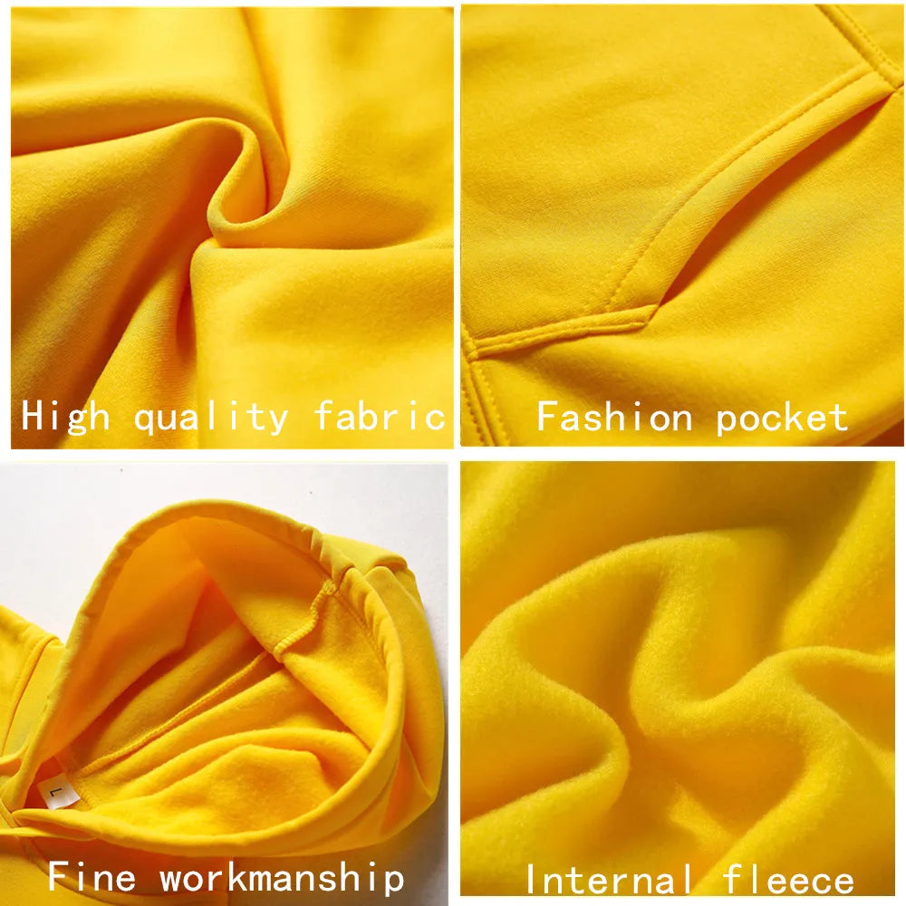 Sudadera con Capucha Casual para Hombre y Mujer, Color Sólido