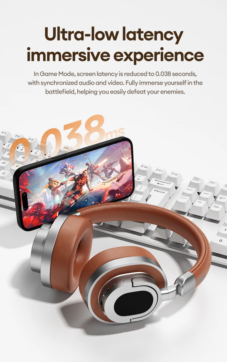 Lenovo LE602 Bluetooth 6,0 auriculares supraaurales sonido estéreo HiFi auriculares de música de moda ENC HD llamada auriculares inalámbricos con cable