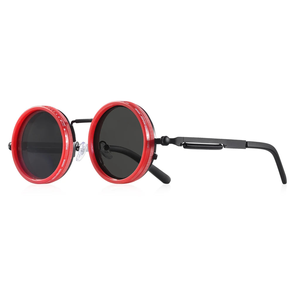 CRIXALIS gafas de sol redondas polarizadas ND9 con atenuación ajustable para hombres y mujeres, gafas de pesca Retro Punk para hombres, gafas para exteriores UV400