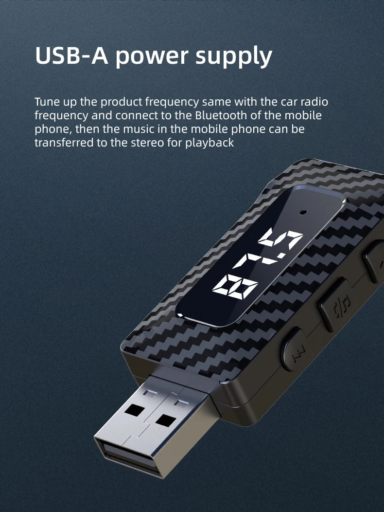 Receptor Bluetooth para Auto con Lector TF y Manos Libres
