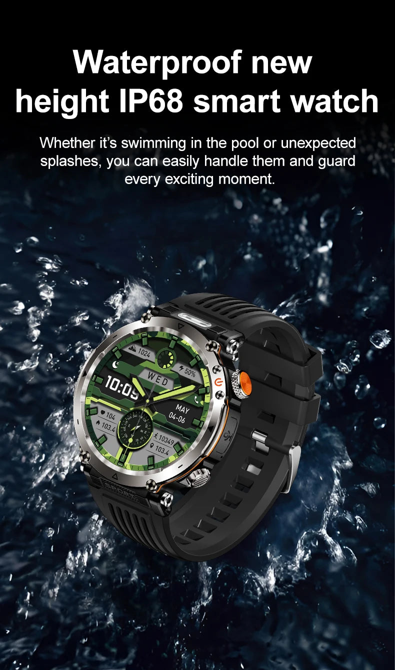 Reloj Inteligente Deportivo Brújula Linterna 600mAh