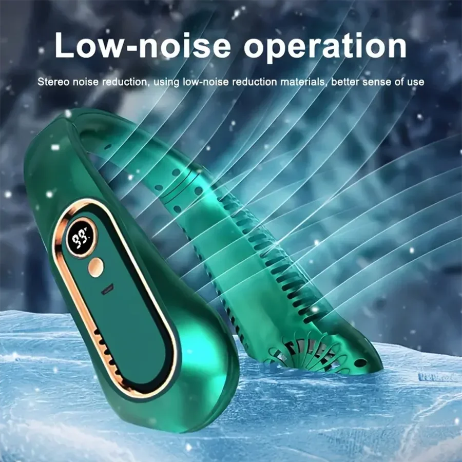 Ventilador de Cuello Portátil Sin Aspas con Pantalla LED