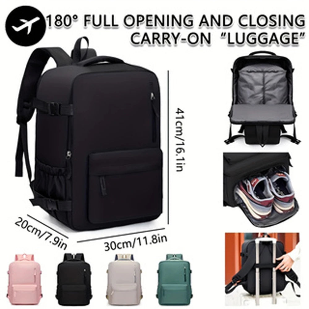 Mochila de Viaje Aprobada por Aerolíneas, Económica, de Color Sólido, para el Tiempo Libre, de Gran Capacidad, para Viajes Diarios, para Computadora