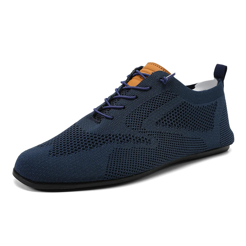 Zapatos informales ligeros sin cuero para hombre, mocasines de malla a la moda para parejas, zapatillas transpirables con cordones para hombre, zapatos planos suaves para Yoga