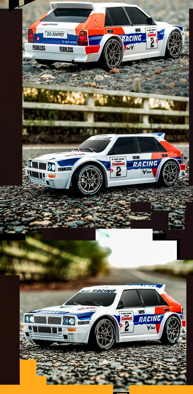2025 4WD RC Car escala 1:24 tracción en las cuatro ruedas Drift con dos configuraciones de velocidad 20 km/h luz LED juguetes para niños recargable SG204PRO