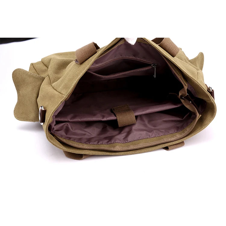 Bolso Bandolera Retro de Lona, Bolso de Mano para Viajar al Trabajo, Bolso de Hombro, Bolso de Trabajo, Bolso de Gran Capacidad
