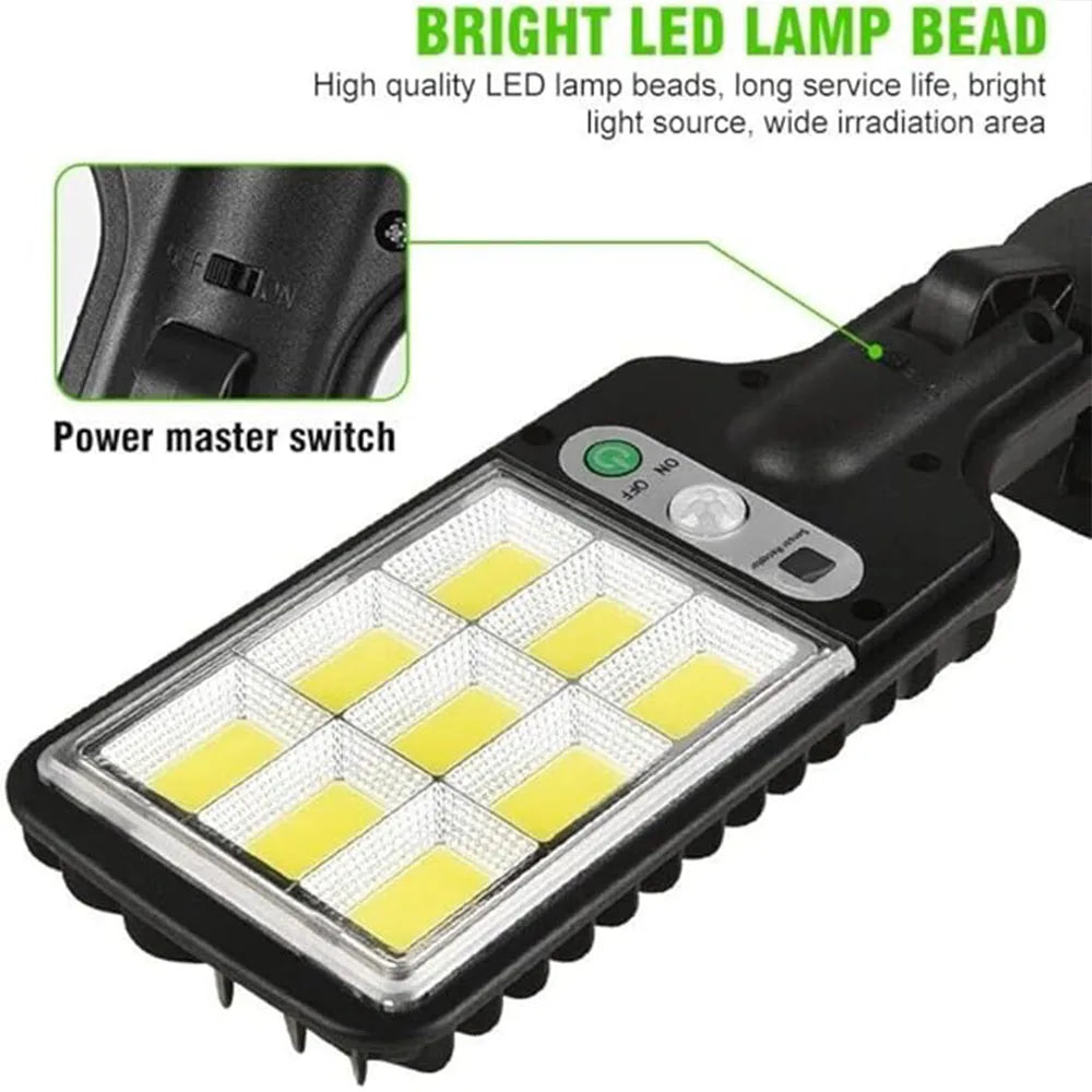 Luz Solar LED 108 para Exterior con Sensor de Movimiento 3 Modos