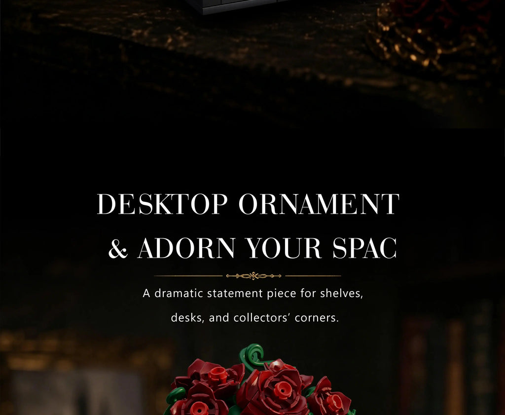Set de Bloques de Construcción de Violín con Corona de Rosas y Cruz de la Serie Noche Gótica, Modelo MOC, Juguete de Ensamblaje, Adorno de Escritorio, Regalo de Cumpleaños