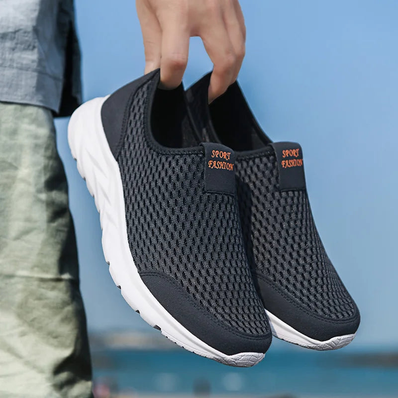YRZL, zapatillas de deporte para hombre, zapatos informales de malla transpirable para hombre, mocasines antideslizantes para exteriores de talla grande, zapatos de tenis ligeros para caminar para hombre