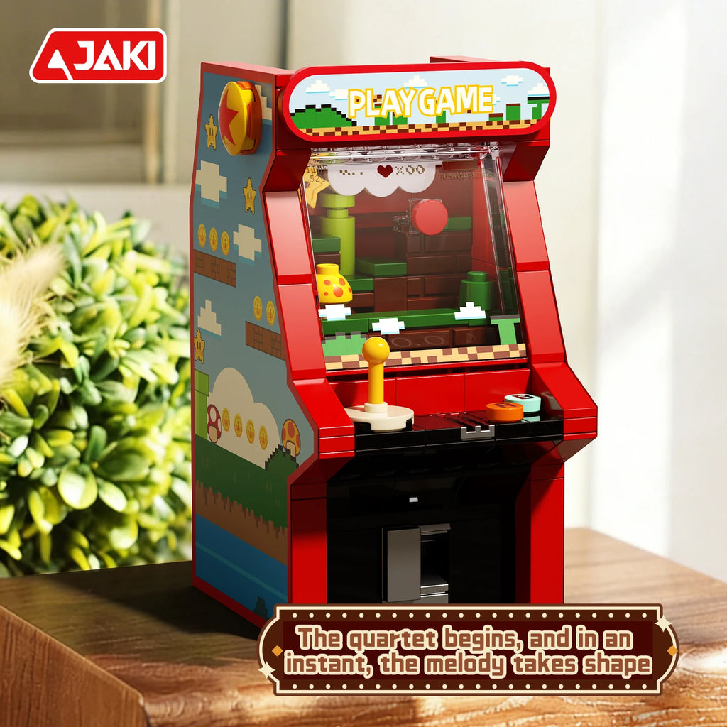 Consola de Juegos de la Serie Electrónica Retro JAKI, Bloques de Construcción de Alta Calidad, Modelo MOC, Ensamblaje Creativo, Adorno, Regalo de Cumpleaños para Niños