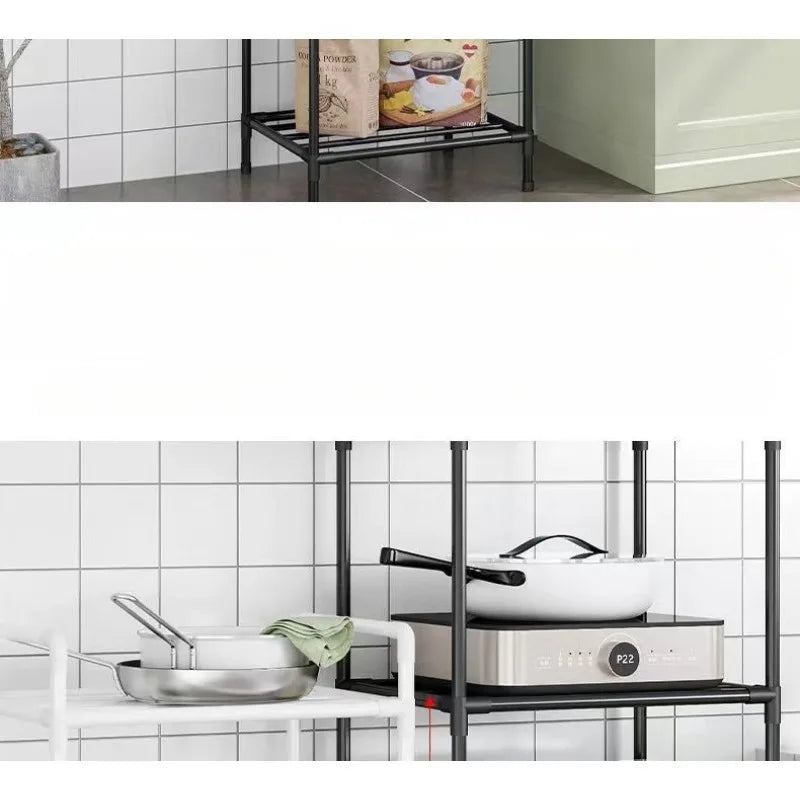 Estante de almacenamiento multicapa para cocina, móvil y montable en pared