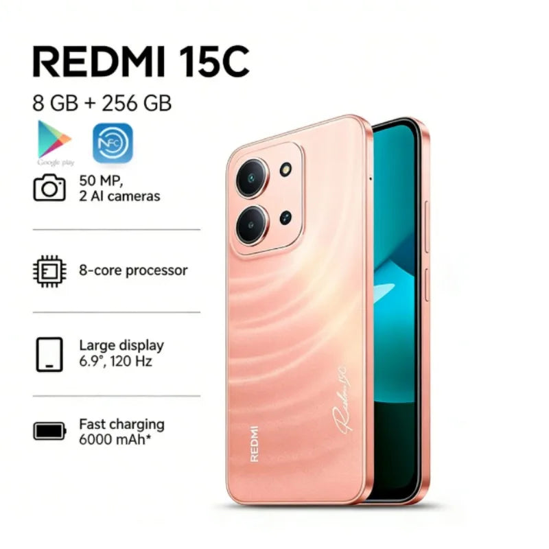Redmi 15C 5G 8+256GB | Pantalla 6.88" | Batería 6000mAh